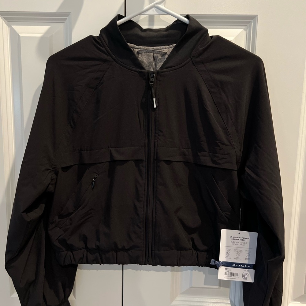 NWT Girls Athleta Up and Away Lined Bomber Jacket